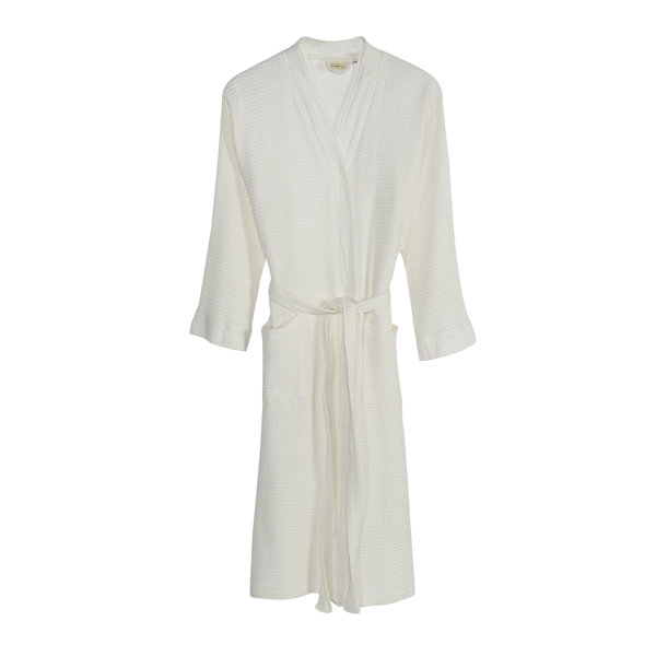 East Urban Home Cotton Blend Terry Cloth MidCalf Bathrobe with Pockets